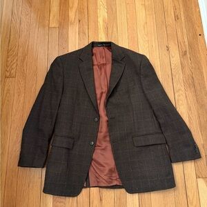 Michael Kors Brown Windowpane Sport Coat Size 20 Pit to Pit 30 Top to Bottom